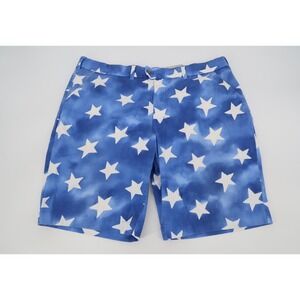 Loudmouth Golf Shorts Mens 40‎ Blue Stars Print Stretch Performance Golf Shorts